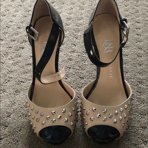 Rock & Republic Black and Brown Studded Heels